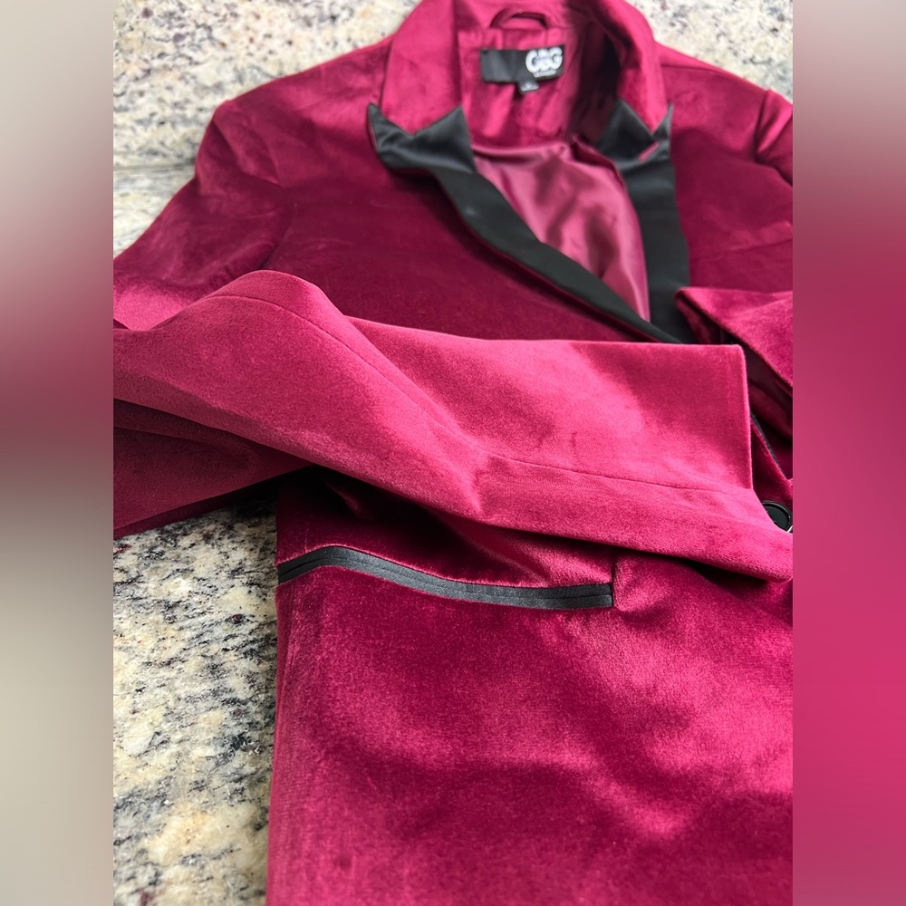 Red velvet dinner jacket 40 R - Picture 6 of 8